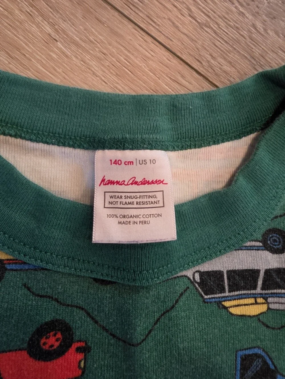 Hanna Andersson Green Car-Print Kids Pajama Set